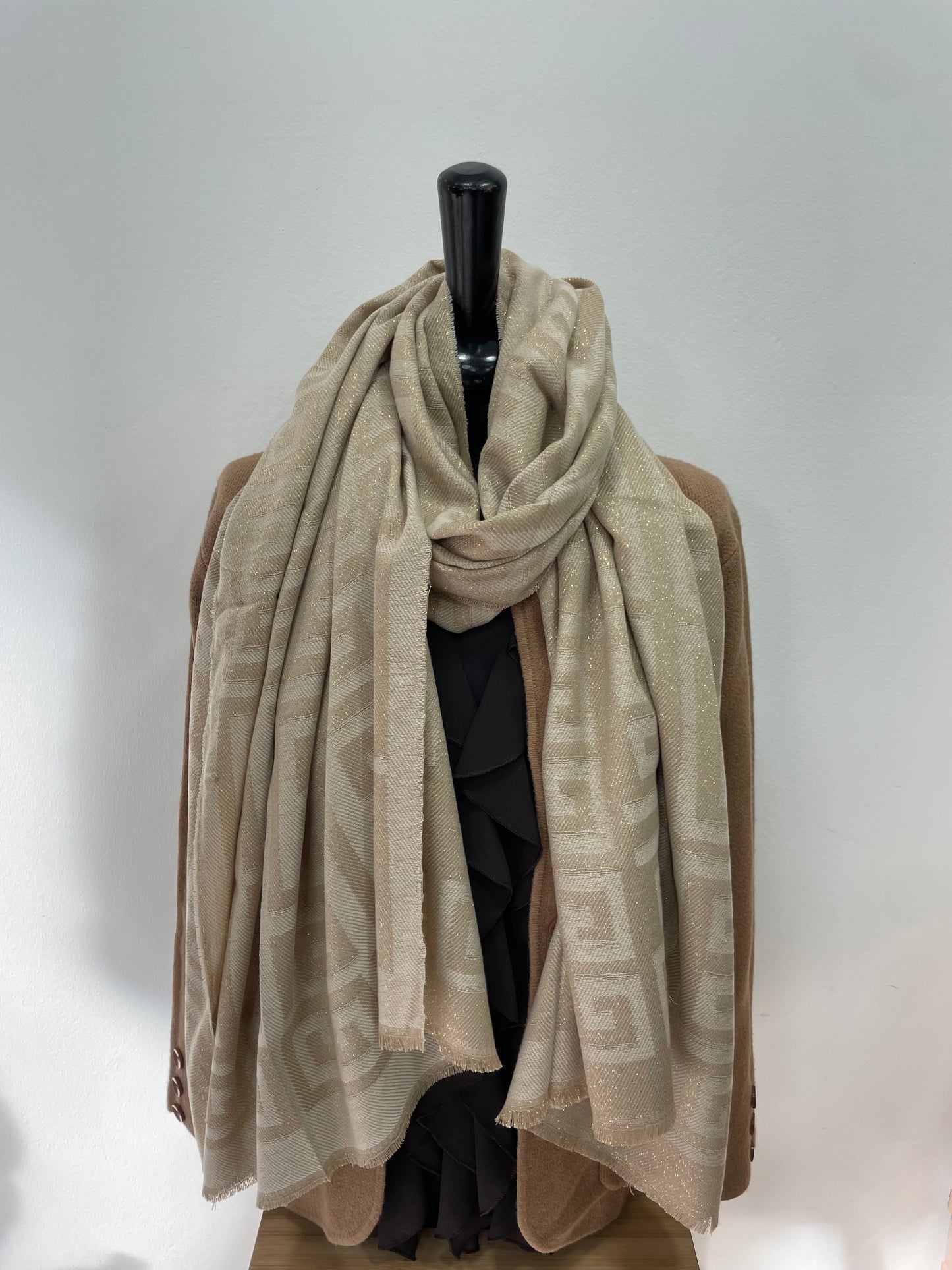 Sciarpa Geometric Beige Fango 2.0