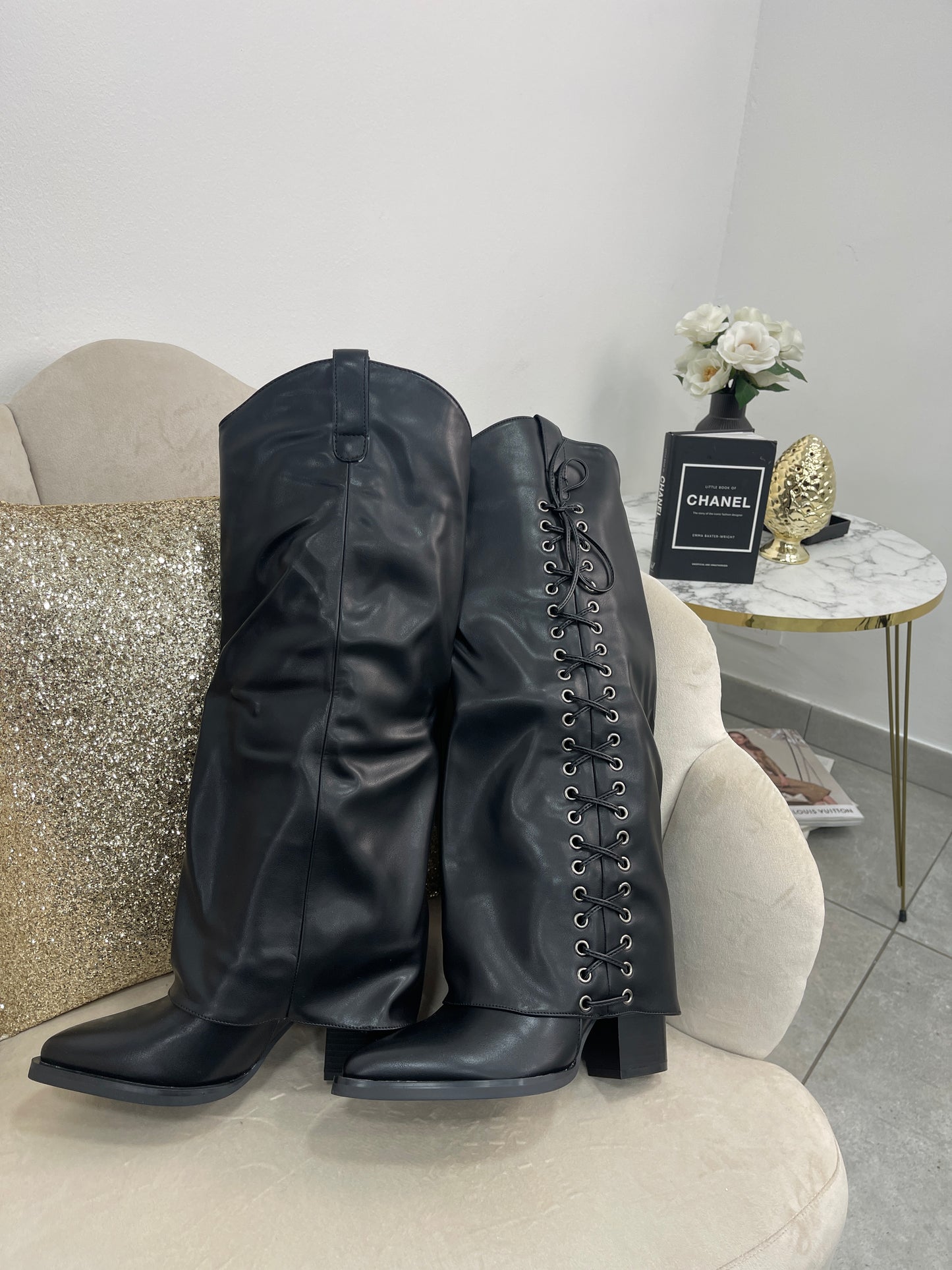 Stivale Risvolto Lacci