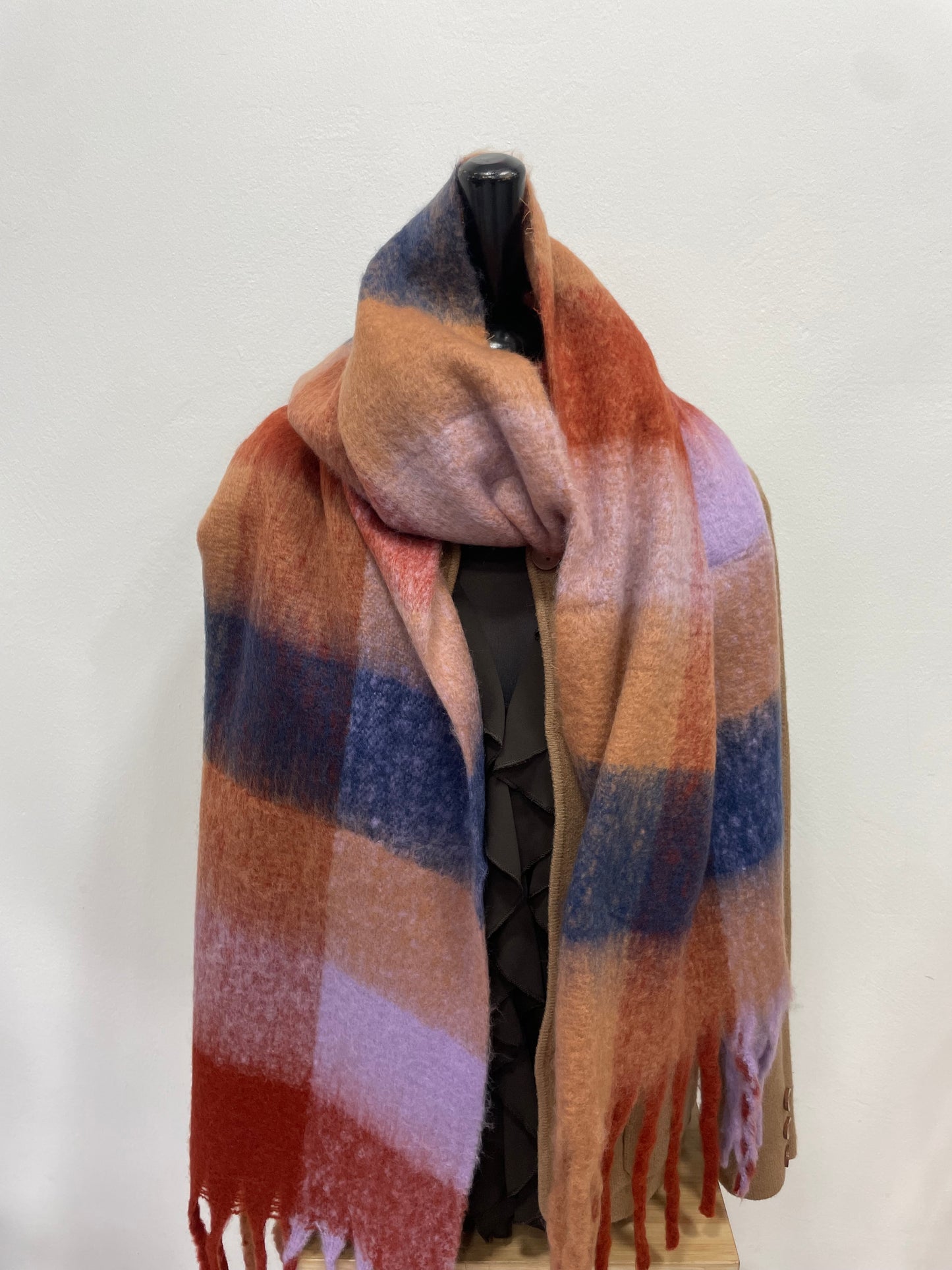 Sciarpa Quadri Big Camel E Blu