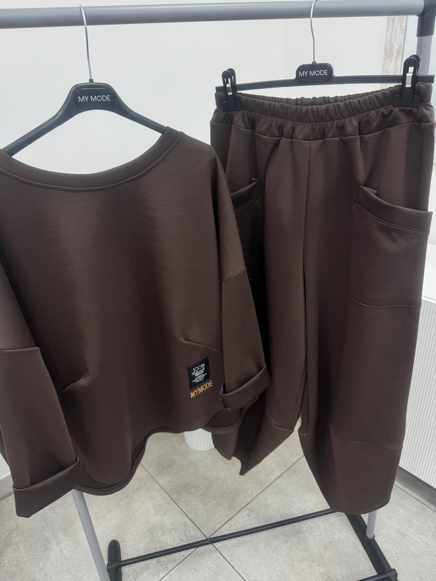 Coordinato Tuta Petalo Marrone