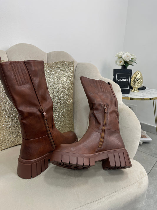 Stivaletto Plateau Marrone