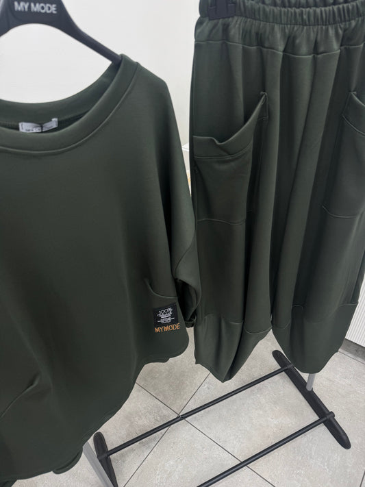 Coordinato Tuta Petalo Verde Militare