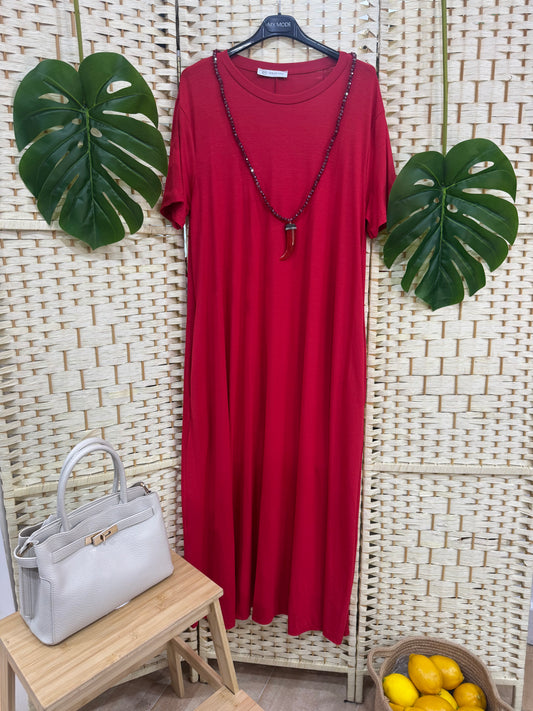 Abito Long Rosso