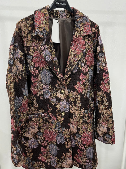Cappotto Floreale Marrone