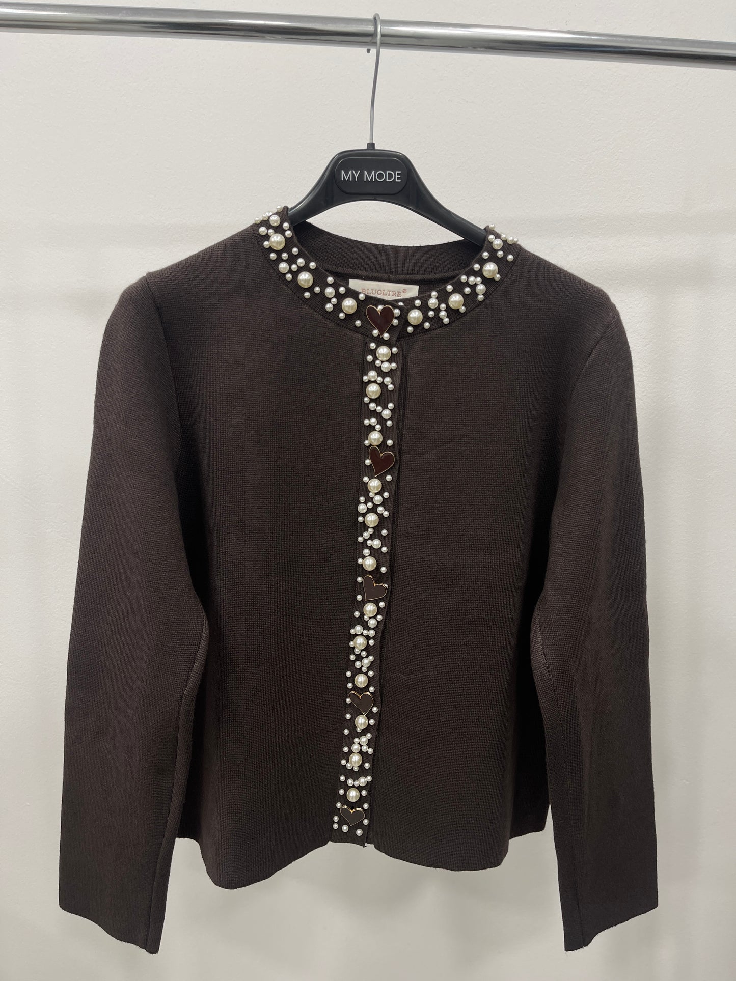 Cardigan Heart Marrone