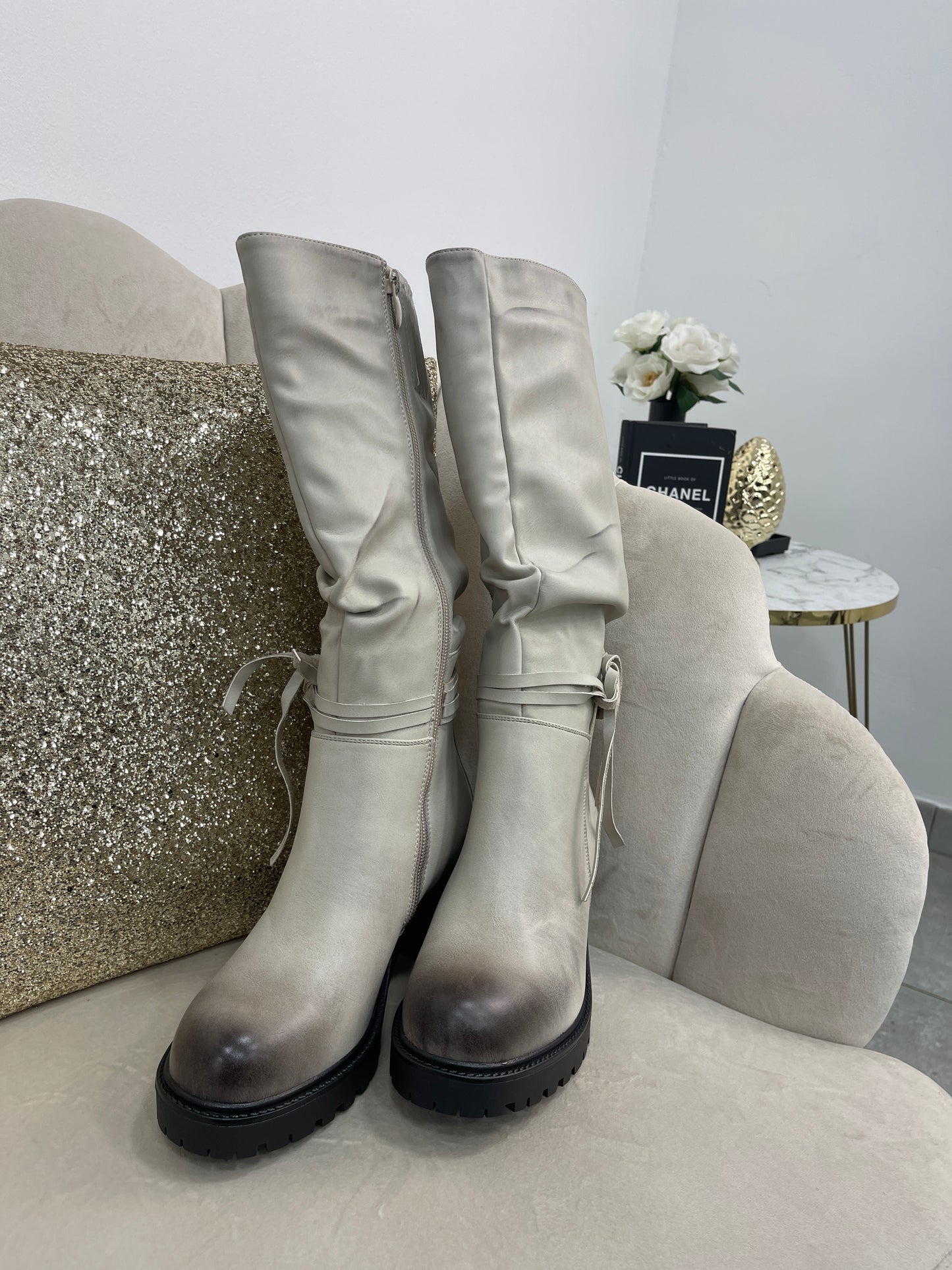 Stivaletto Fiocchi Bianco Sporco