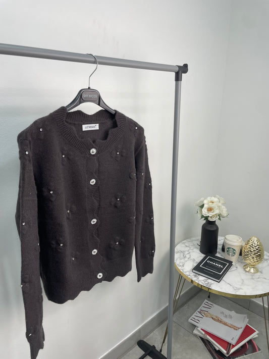 Cardigan Cute Marrone
