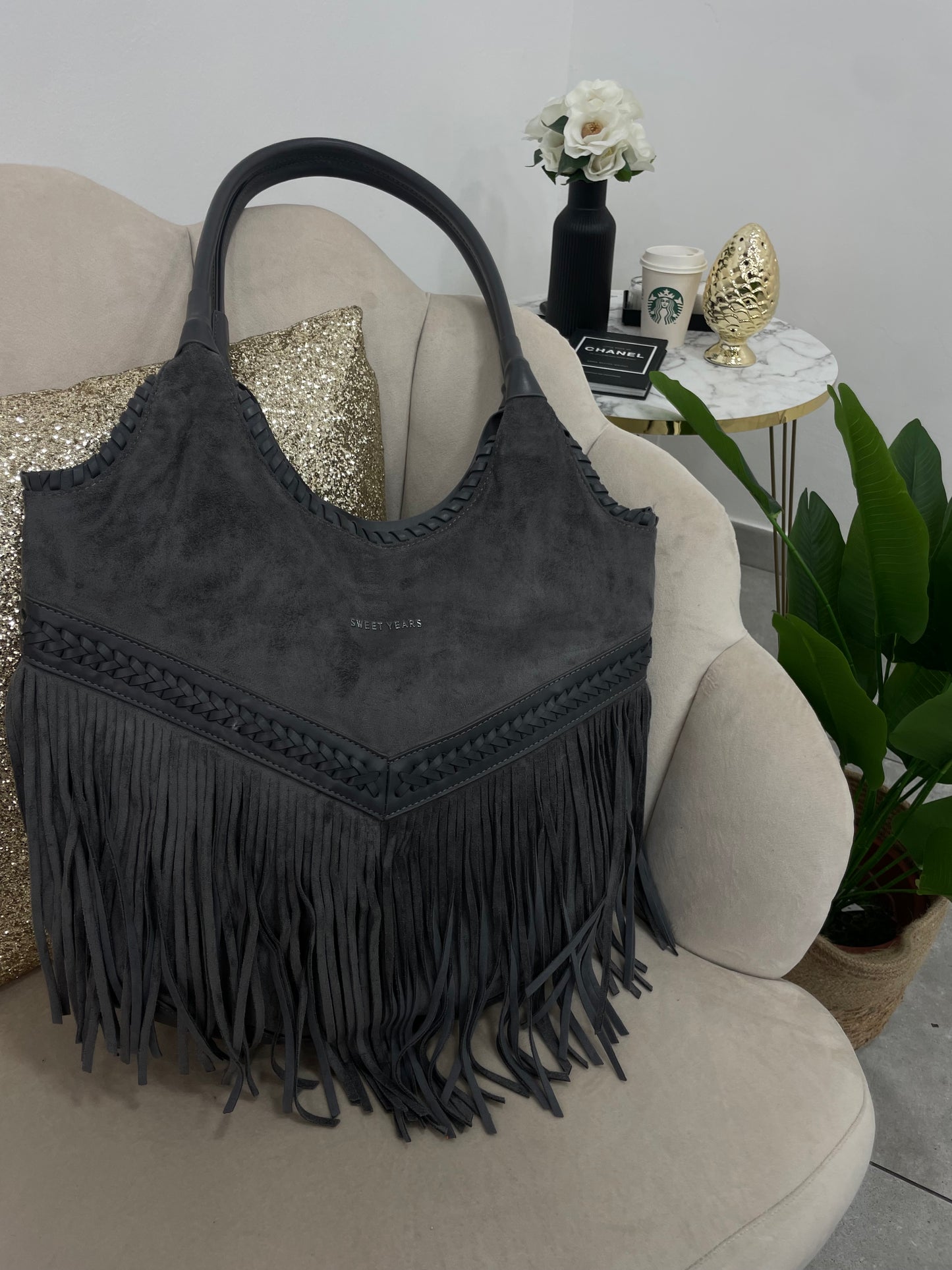 Borsa Frange Grigia