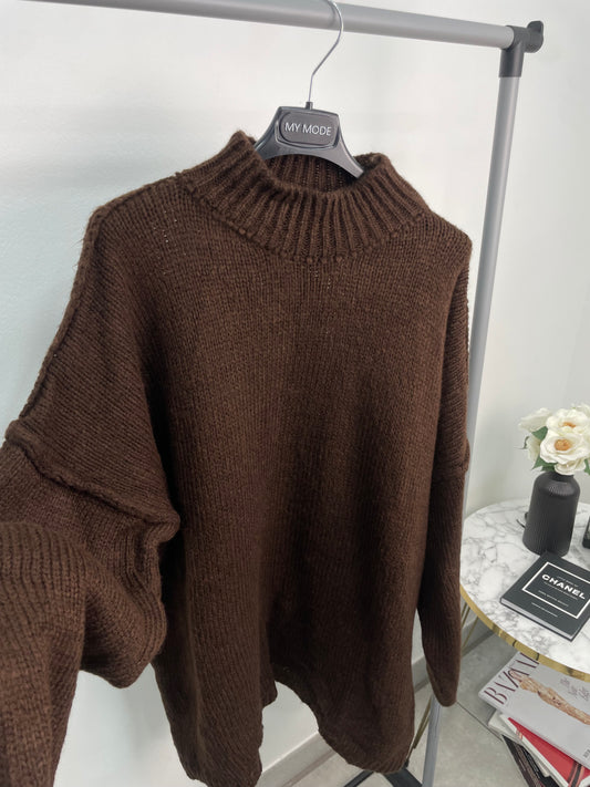 Maglione Over Marrone