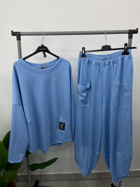 Coordinato Tuta Petalo Azzurra