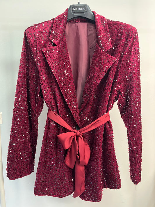 Giacca Paillettes Bordeaux