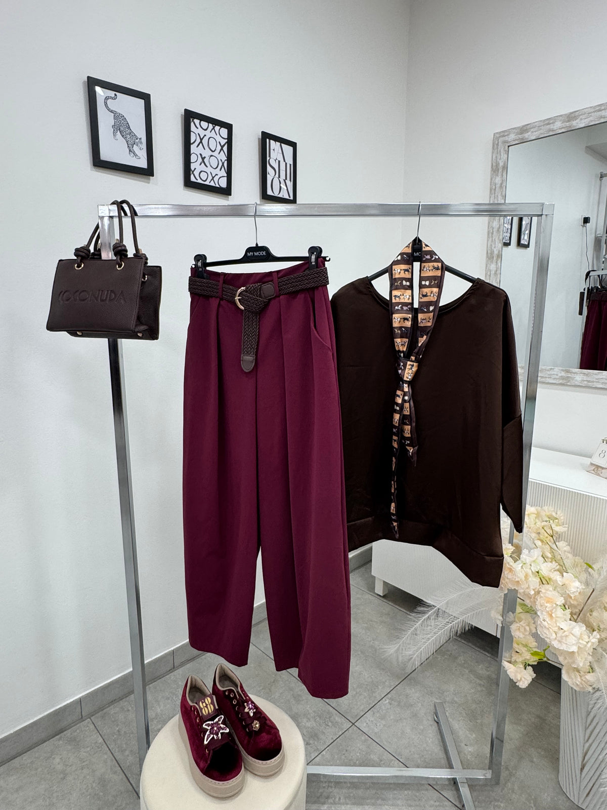 Pantalone Balloon Bordeaux