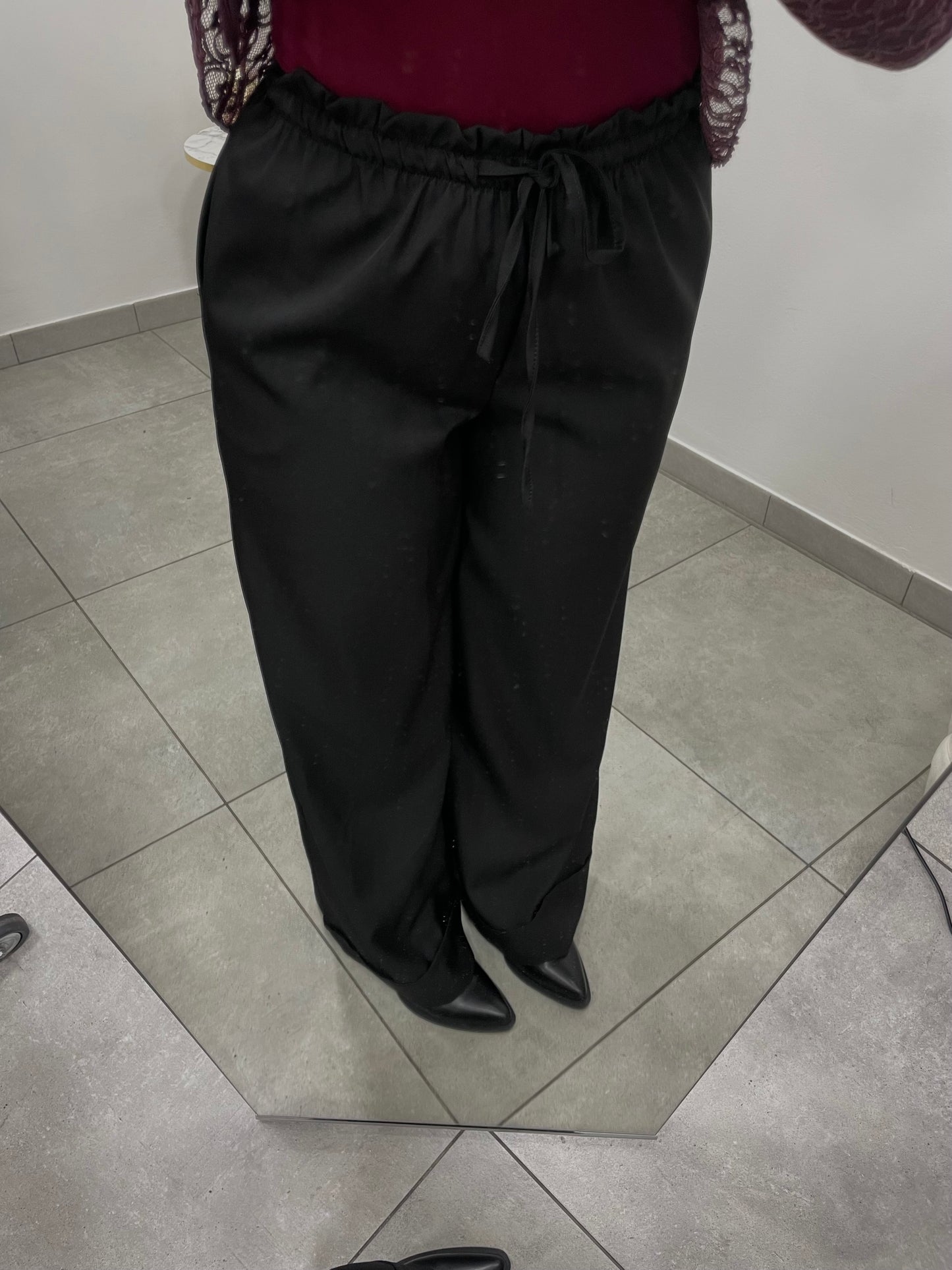 Pantalone Risvolto Nero