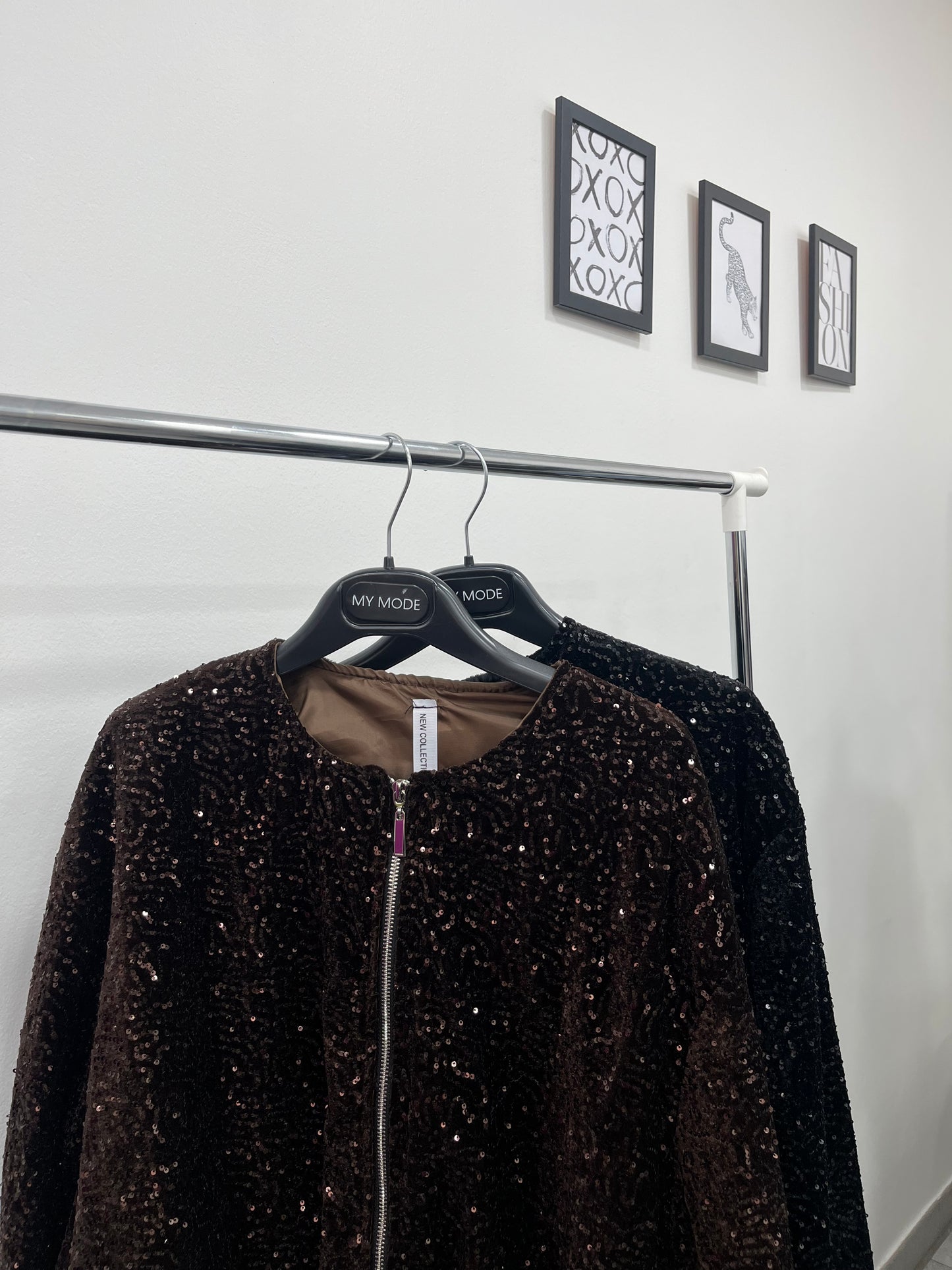 Bomber Paillettes Marrone
