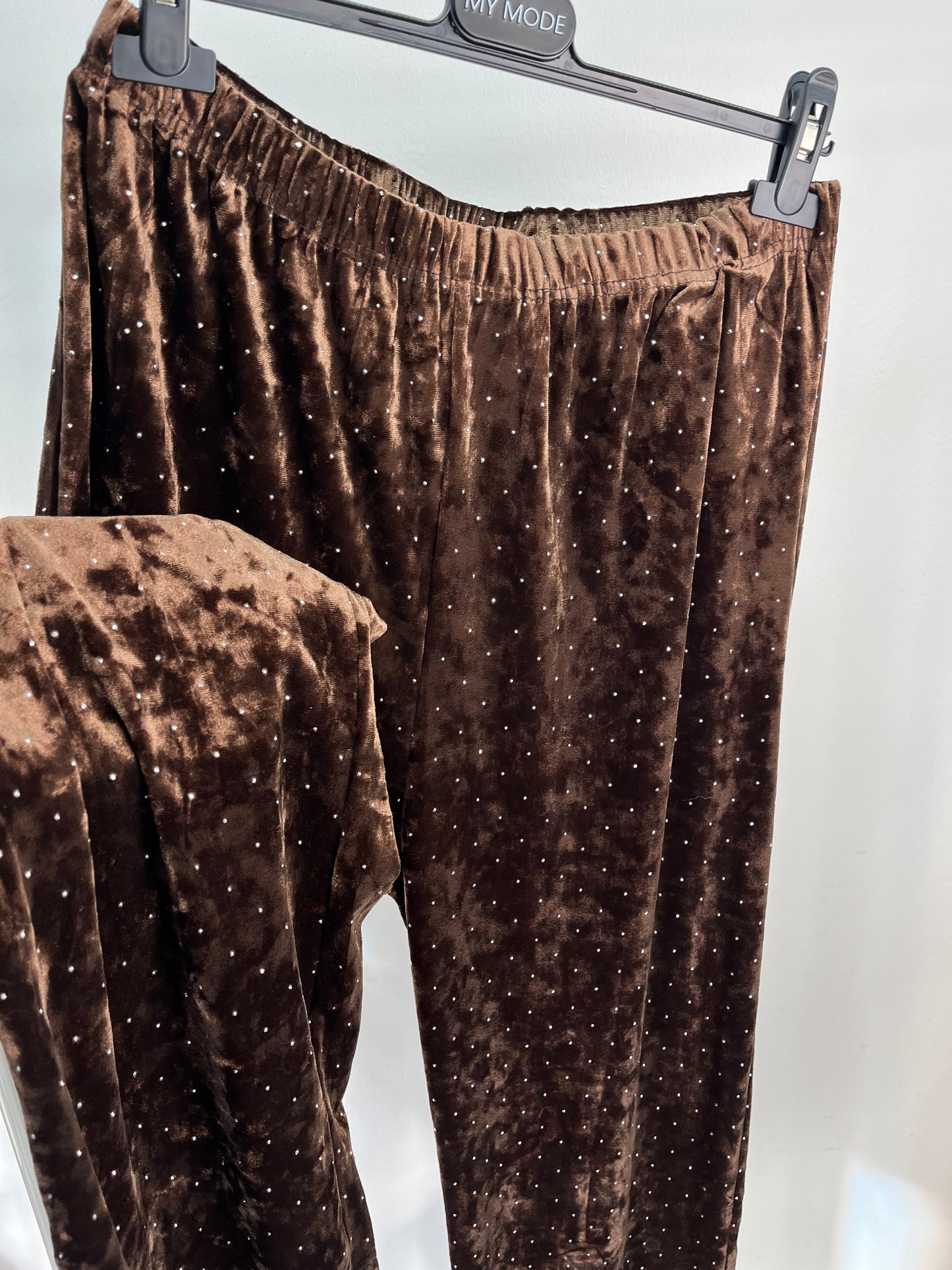 Pantalone Ciniglia Strass Marrone