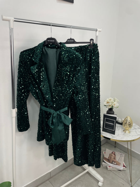Pantalone Paillettes Verde