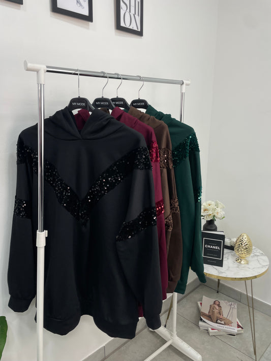 Felpa V Paillettes