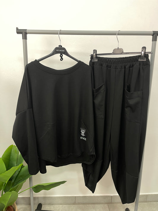 Coordinato Tuta Petalo Nero