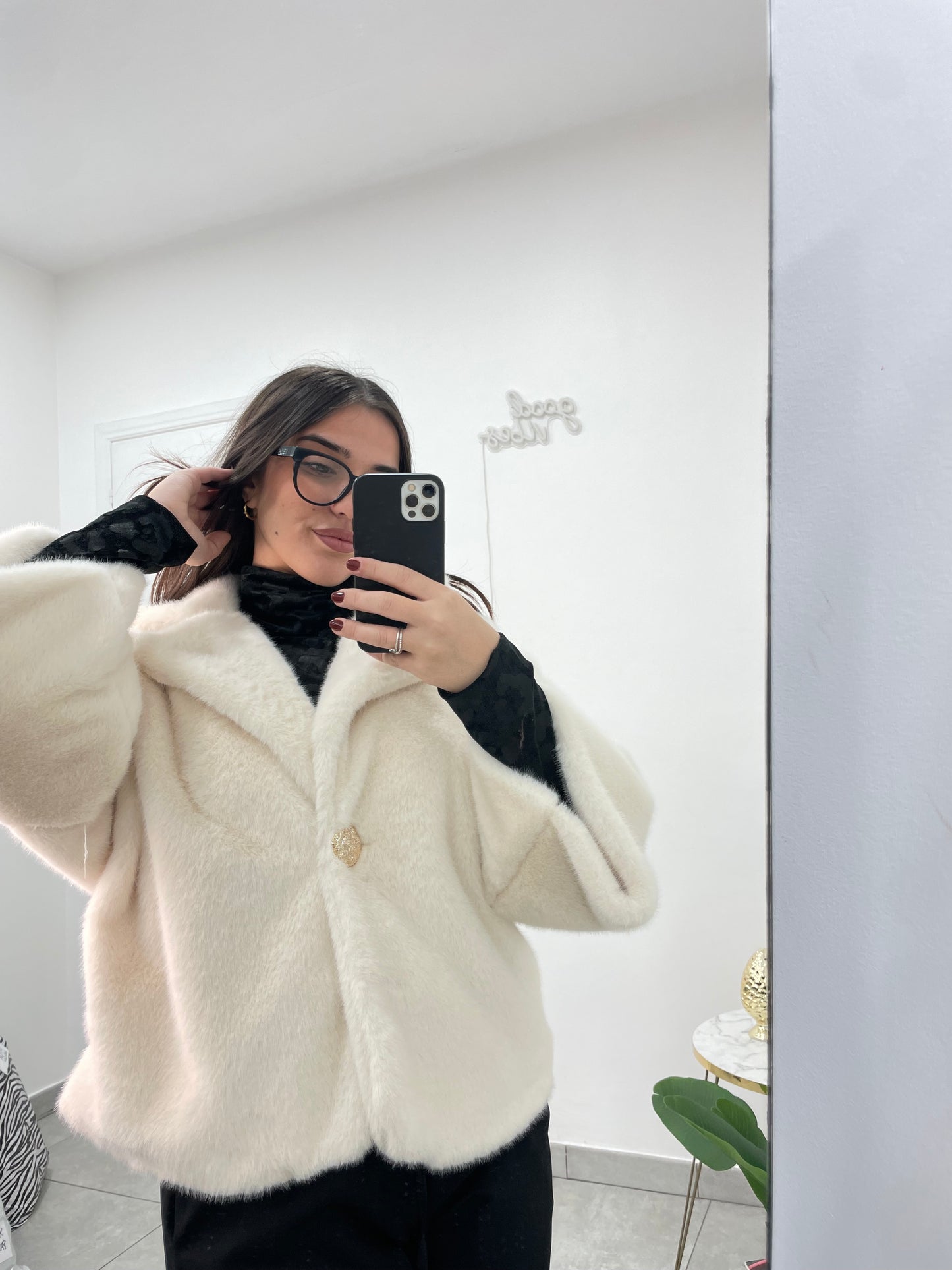 Ecopelliccia Eleganza Panna