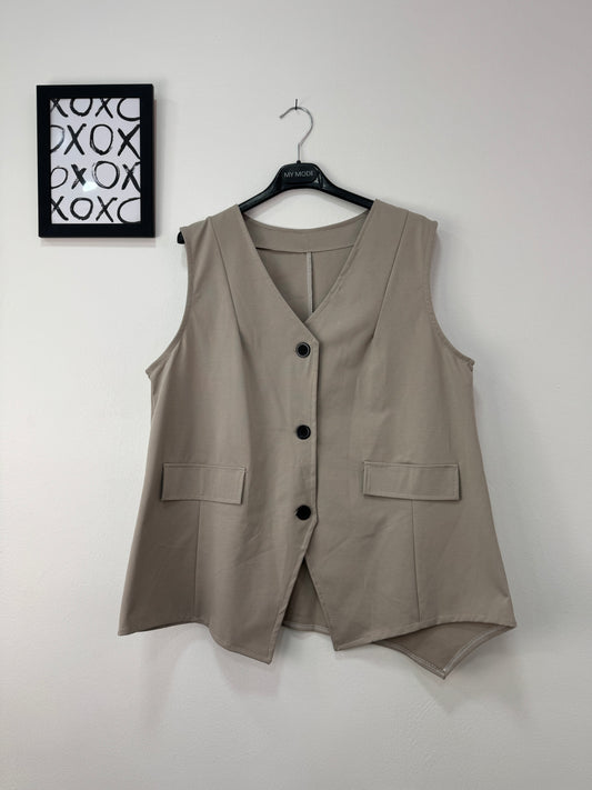 Gilet Irregular Fango