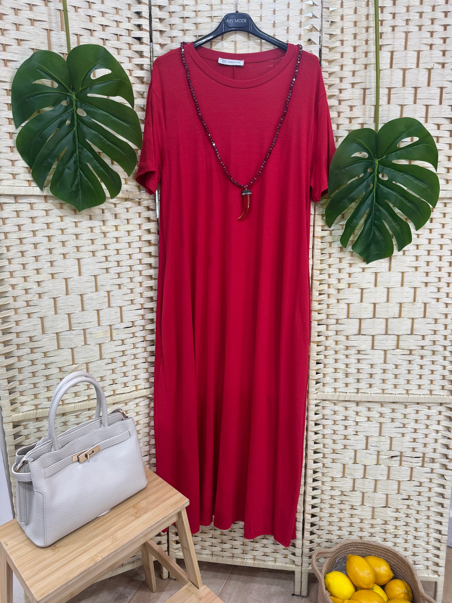 Abito Long Rosso