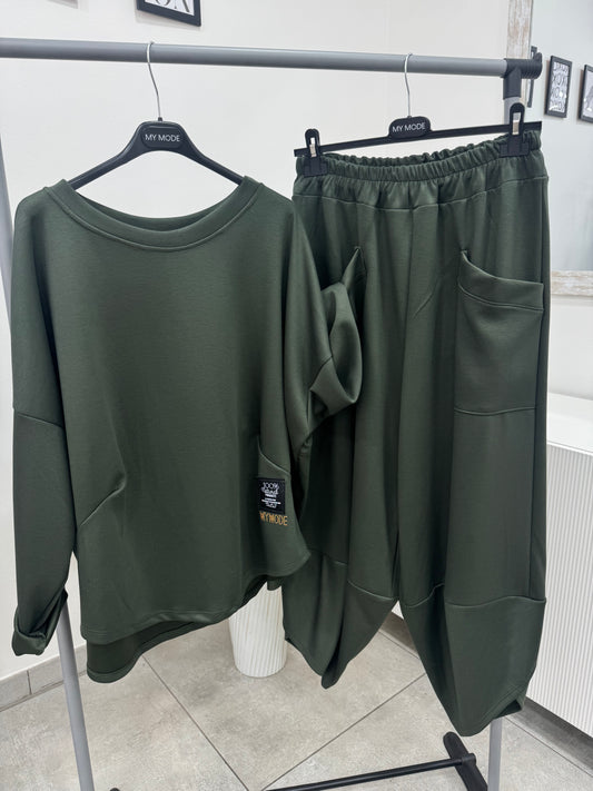 Coordinato Tuta Petalo Verde Militare