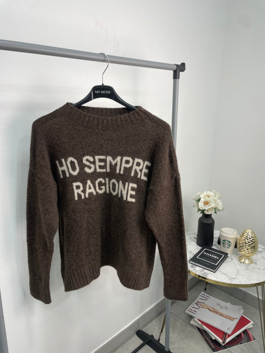 Pull Ho Sempre Ragione Marrone