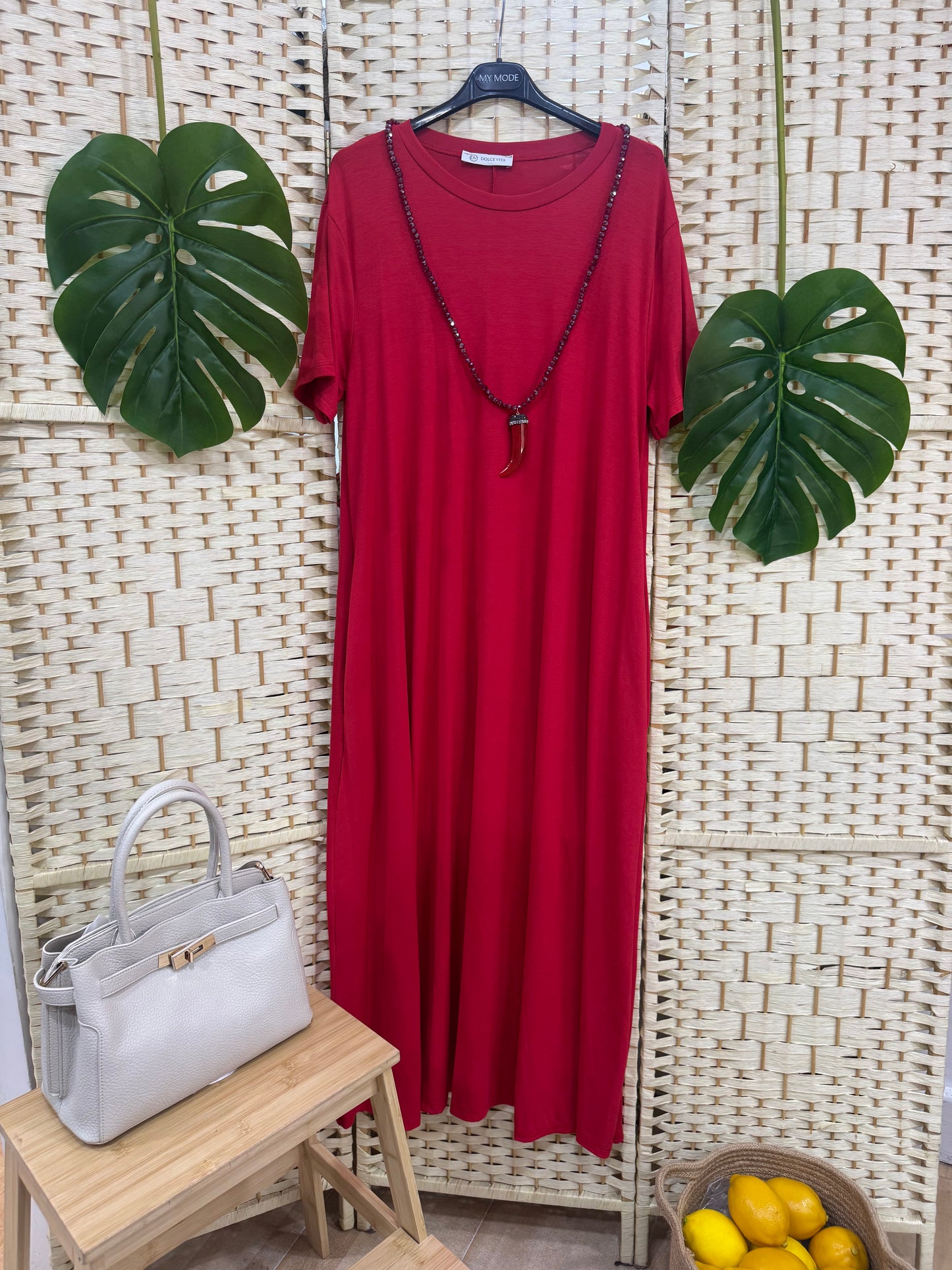 Abito Long Rosso