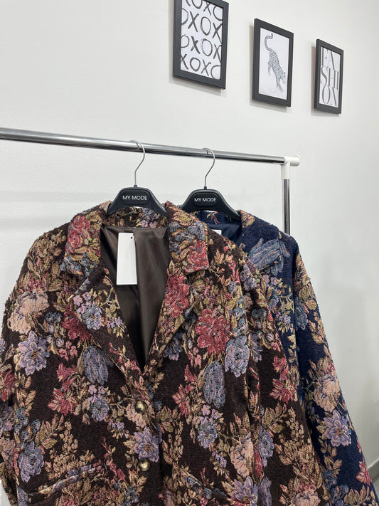 Cappotto Floreale Blu