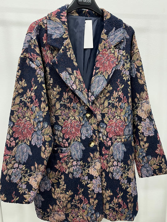 Cappotto Floreale Blu