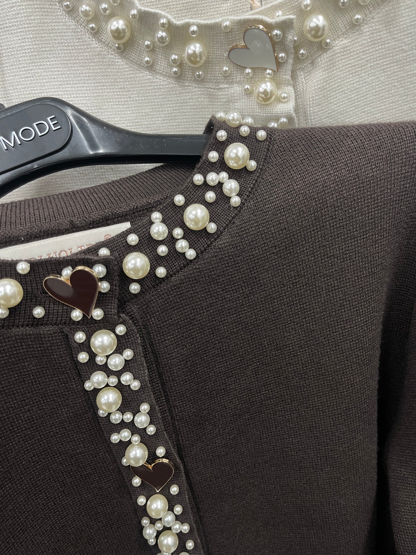 Cardigan Heart Marrone