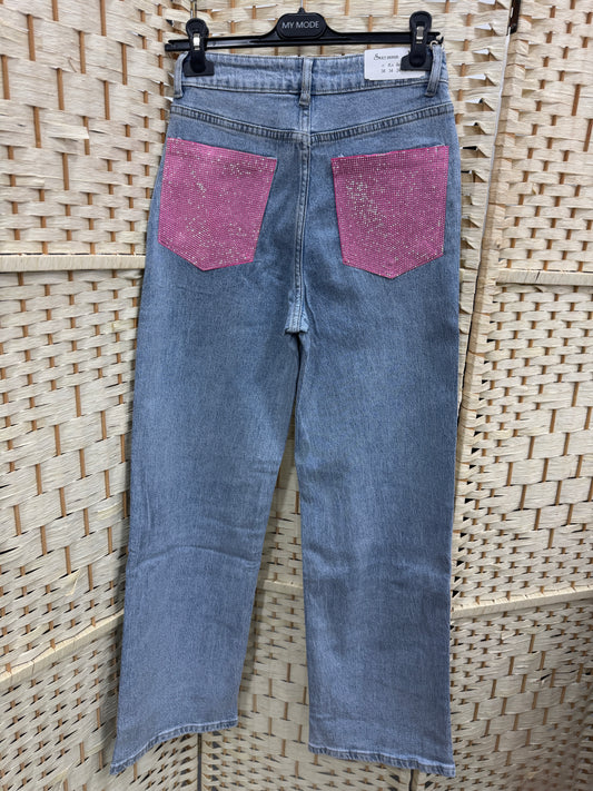 Jeans Pink Strass