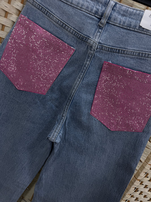 Jeans Pink Strass