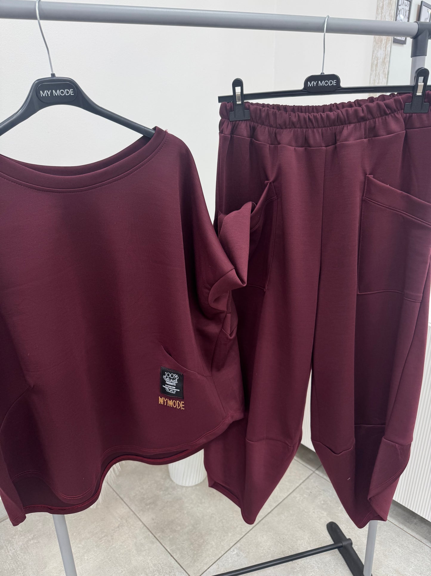 Coordinato Tuta Petalo Bordeaux