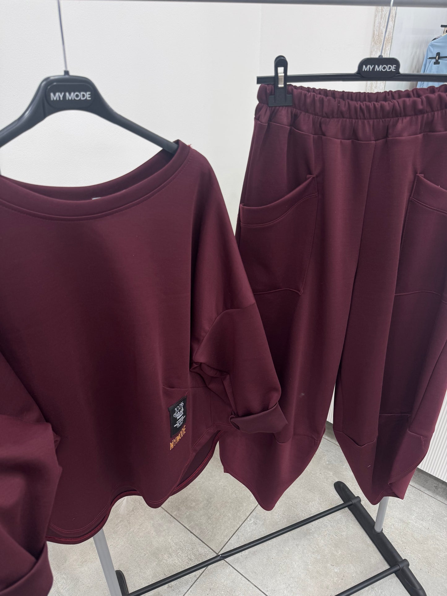 Coordinato Tuta Petalo Bordeaux