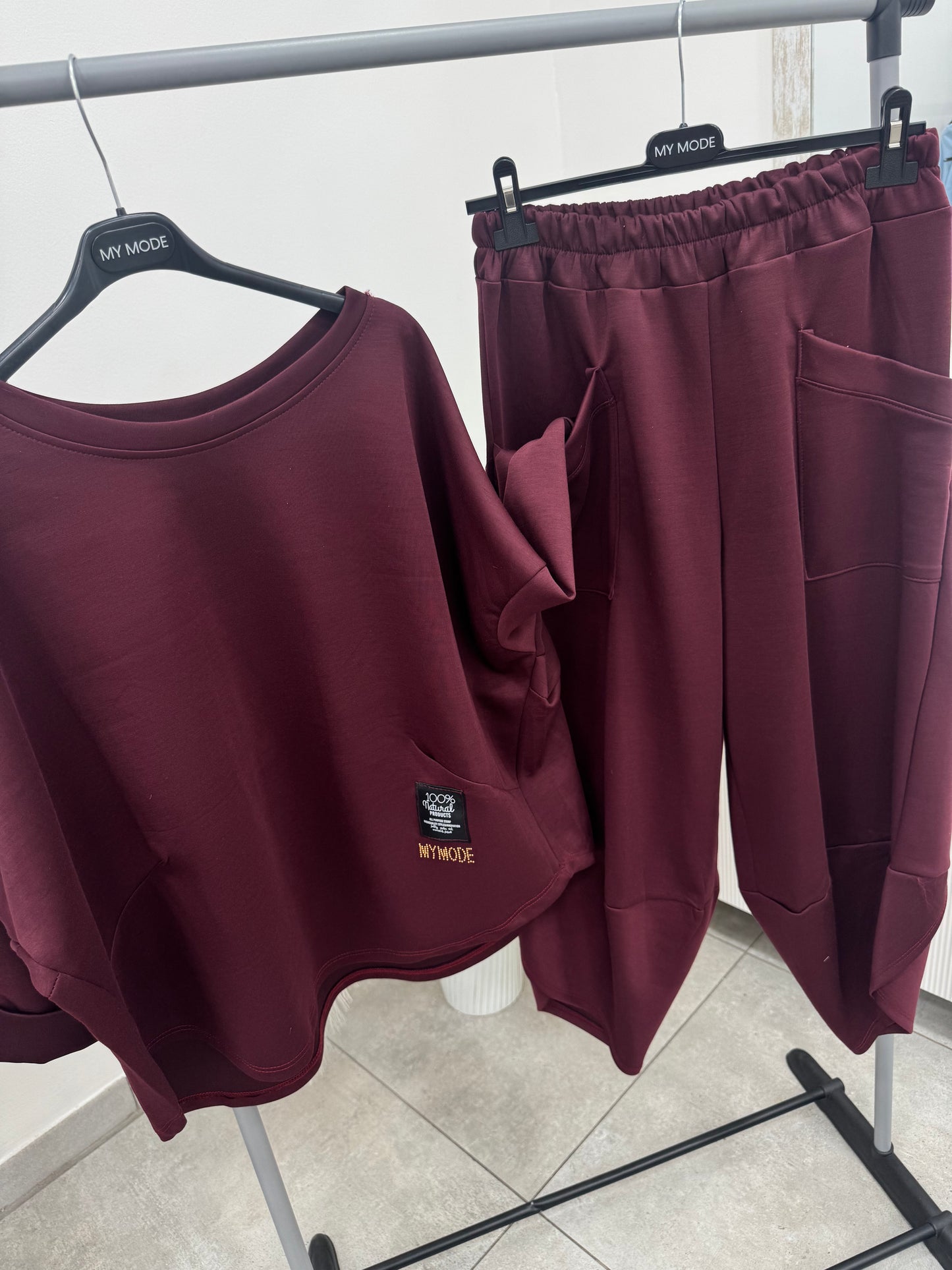 Coordinato Tuta Petalo Bordeaux