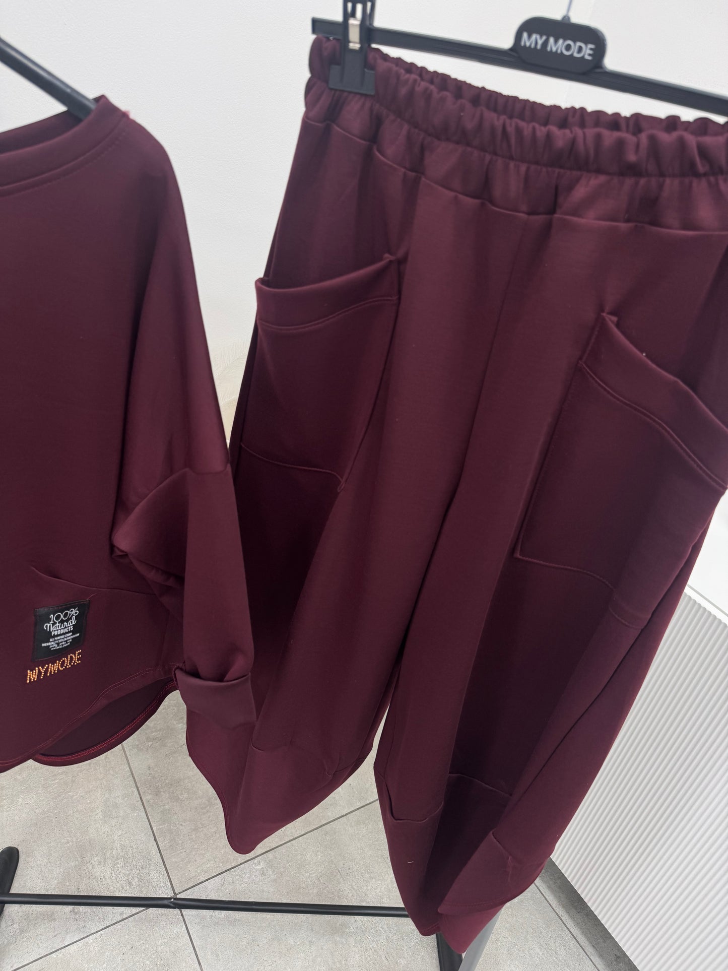 Coordinato Tuta Petalo Bordeaux