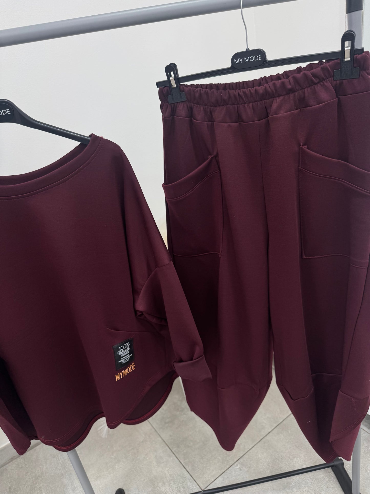 Coordinato Tuta Petalo Bordeaux